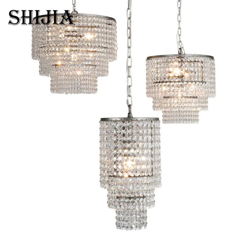 Vintage design 3 layers crystal pendant chandeliers living lighting Single head lustre LED hallway lights
Vintage design 3 layers crystal pendant chandeliers living lighting Single head lustre LED hallway lights