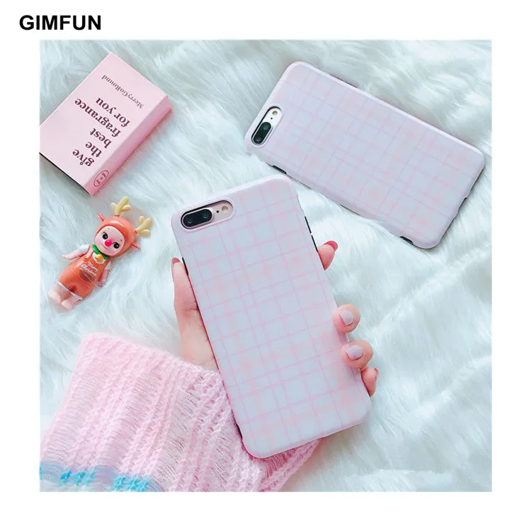 GIMFUN Korea Simple Pink grid Case for IPhone 8 8plus 6 6S 6plus 7 7plus Cute Soft Tpu Silicone Back Cover Capa for iphone x 10
GIMFUN Korea Simple Pink grid Case for IPhone 8 8plus 6 6S 6plus 7 7plus Cute Soft Tpu Silicone Back Cover Capa for iphone x 10