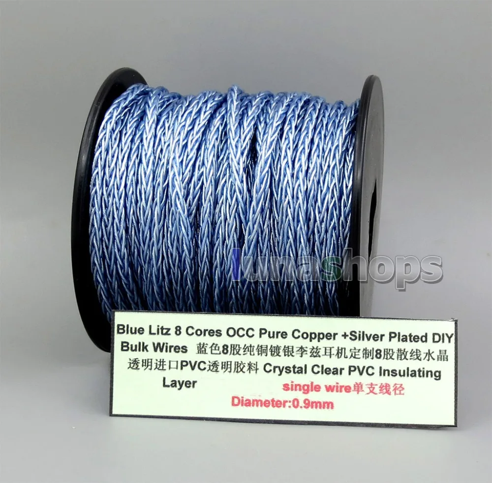 LN006140 Blue Litz 8 Cores Pure OCC Silver Plated Bulk Wire For Custom DIY Shure Acrolink Fostex QDC Earphone Headphone Cable
LN006140 Blue Litz 8 Cores Pure OCC Silver Plated Bulk Wire For Custom DIY Shure Acrolink Fostex QDC Earphone Headphone Cable