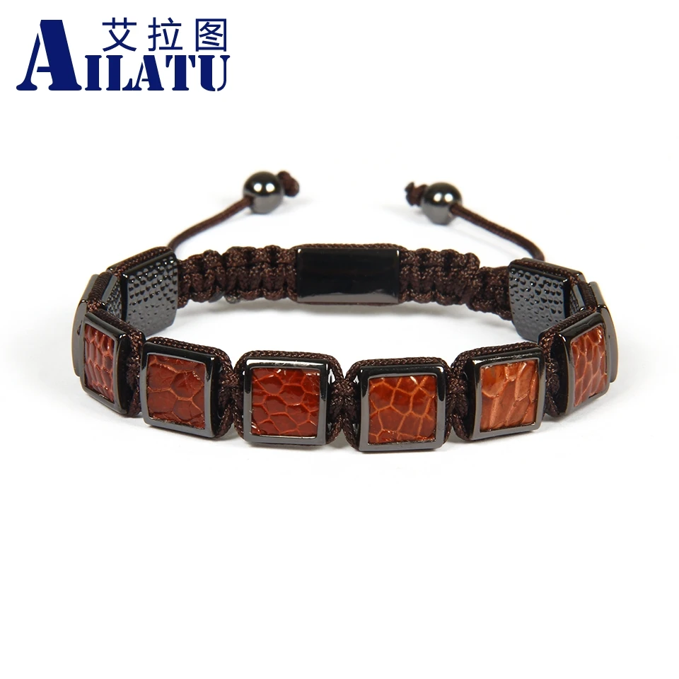 Ailatu Luxury Men's Jewelry Genuine Stingray Leather Square Bracelet 10pcs/lot Top Quality
Ailatu Luxury Men's Jewelry Genuine Stingray Leather Square Bracelet 10pcs/lot Top Quality