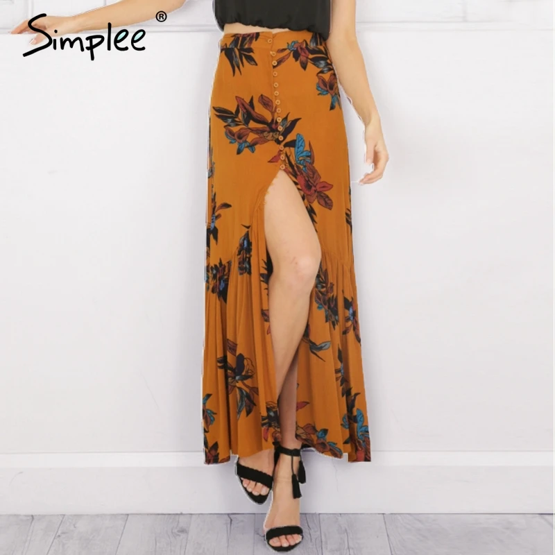 Simplee High waist boho print long skirt Women split maxi skirt floral fashion beach skirt Female chic vintage 2018 summer skirt
Simplee High waist boho print long skirt Women split maxi skirt floral fashion beach skirt Female chic vintage 2018 summer skirt