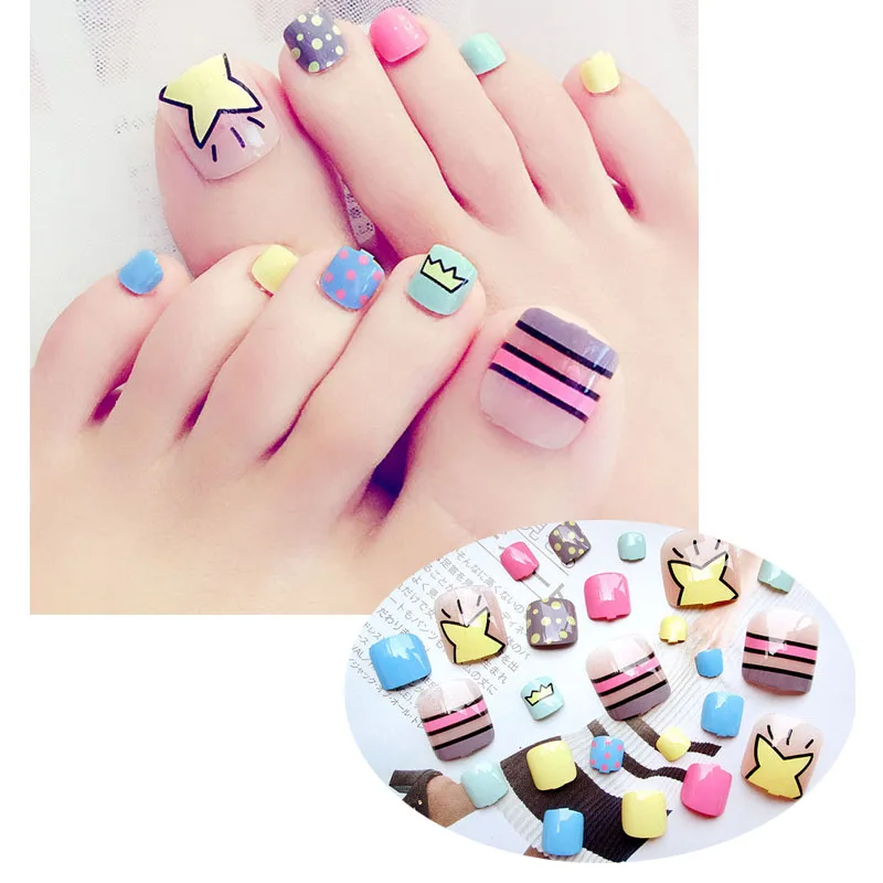24 Pcs/Set Fake Nails Toe False Nails Feet Designs Short Square Toenail Mixed Colorful Press On Nail Art Kit With 2g Glue
24 Pcs/Set Fake Nails Toe False Nails Feet Designs Short Square Toenail Mixed Colorful Press On Nail Art Kit With 2g Glue