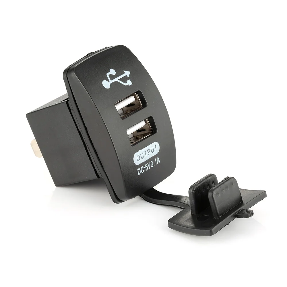 Waterproof Car Dual USB Socket Car Charger Power Adapter 3.1A 5V Output 12-24V LED Light For USB Mobile Charger For Iphone 6 6S
Waterproof Car Dual USB Socket Car Charger Power Adapter 3.1A 5V Output 12-24V LED Light For USB Mobile Charger For Iphone 6 6S
