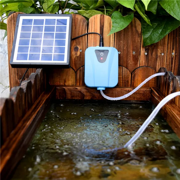 Image Durable Small Solar Powered DC Charging Oxygenator Fishing Air Pump low noise large air volume Water Oxygen Pump Pond Aerator