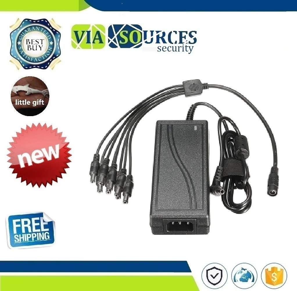 NEW DC 12V 5A Monitor Power Adapter Power Supply + 8 Way Power Splitter Cable For Camera/Radios Surveillance CCTV
NEW DC 12V 5A Monitor Power Adapter Power Supply + 8 Way Power Splitter Cable For Camera/Radios Surveillance CCTV