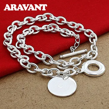Silver 925 Jewelry Round Pendant Necklace For Women Fashion Silver Jewelry Accessories
Silver 925 Jewelry Round Pendant Necklace For Women Fashion Silver Jewelry Accessories