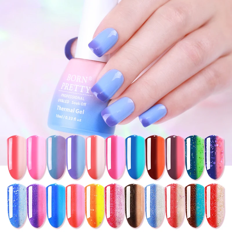 BORN PRETTY Thermal Nail Gel 22 Colors Temperature Change Shimmer Glitter Gel Lacquer for Nail Art Soak Off UV Manicure Varnish
BORN PRETTY Thermal Nail Gel 22 Colors Temperature Change Shimmer Glitter Gel Lacquer for Nail Art Soak Off UV Manicure Varnish