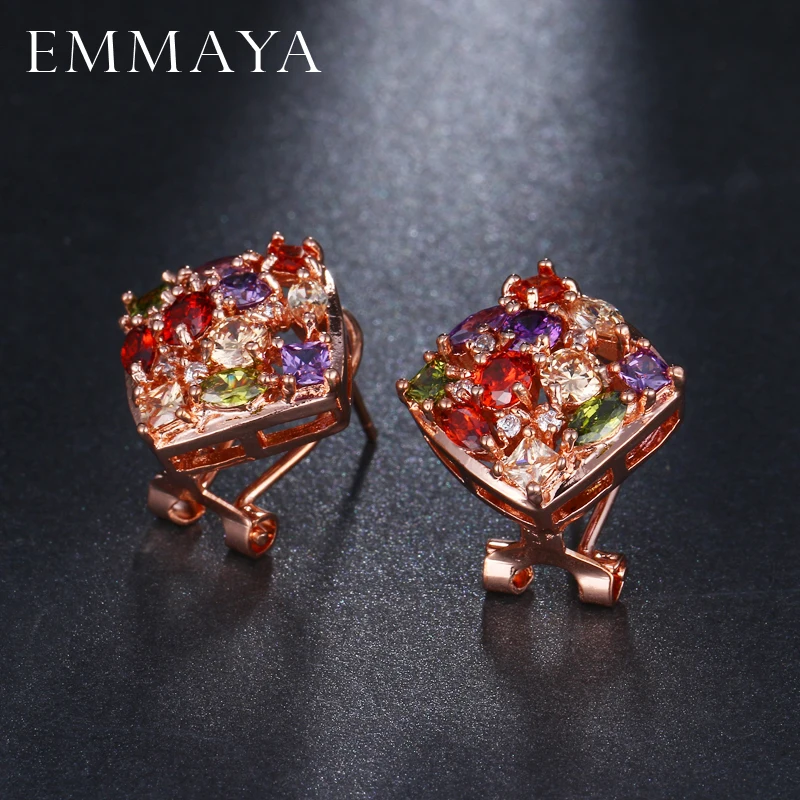 EMMAYA Classic Design Rose Gold Color Big Square CZ Cubic Zirconia Wedding Stud Earrings for Women
EMMAYA Classic Design Rose Gold Color Big Square CZ Cubic Zirconia Wedding Stud Earrings for Women