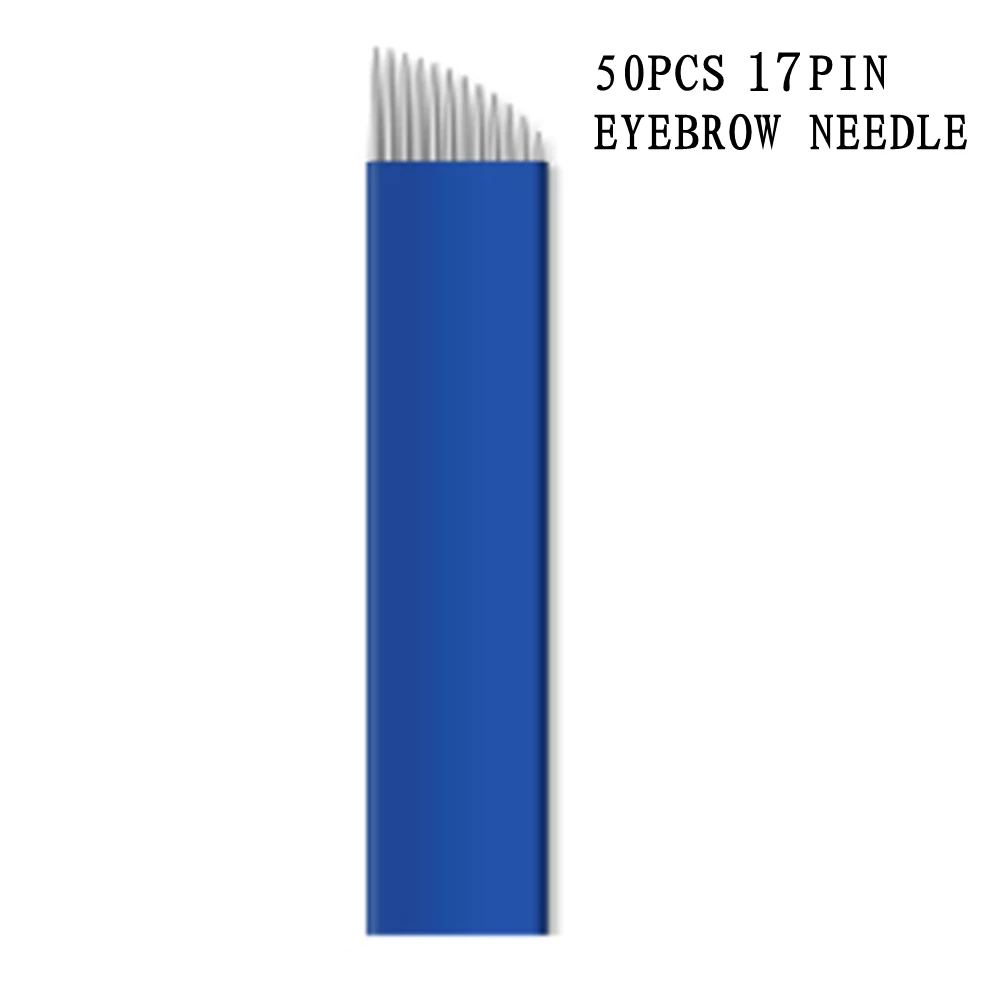 50 PCS Blue 17-Pin Permanent Makeup Manual Eyebrow Tattoo Needles Blade for 3D Embroidery Microblading Tattoo Pen Machine SUPPLY
50 PCS Blue 17-Pin Permanent Makeup Manual Eyebrow Tattoo Needles Blade for 3D Embroidery Microblading Tattoo Pen Machine SUPPLY