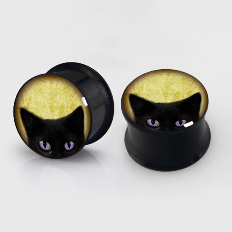 2 pcs black cat Double flare saddle Ear Plugs gauges steel flesh tunnel earlets body piercing jewelry
2 pcs black cat Double flare saddle Ear Plugs gauges steel flesh tunnel earlets body piercing jewelry