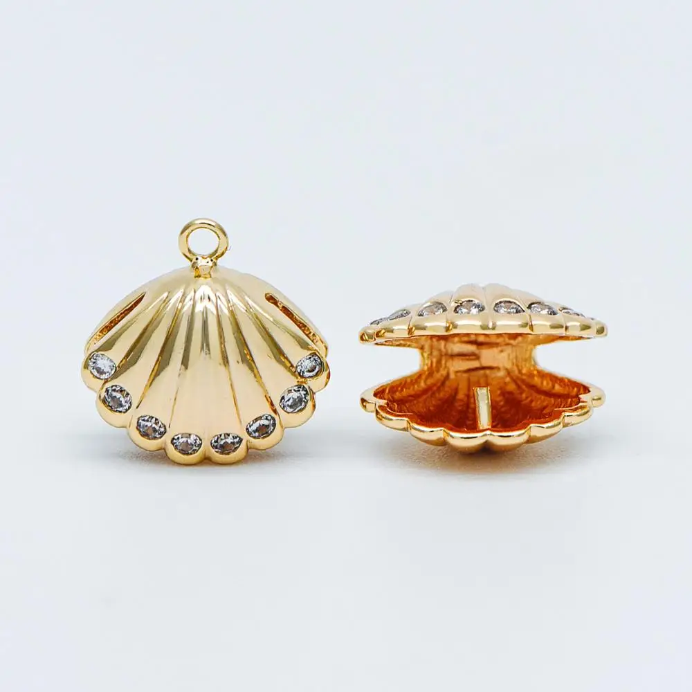 10pcs CZ Paved Shell Charms 12mm, Gold tone Brass, 3D Seashell Pendants, Can Add Pearls (#GB-604)
10pcs CZ Paved Shell Charms 12mm, Gold tone Brass, 3D Seashell Pendants, Can Add Pearls (#GB-604)