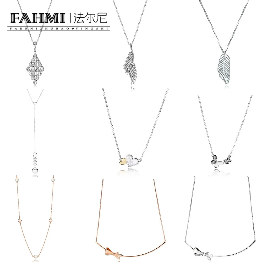FAHMI 100% 925 Sterling Silver BRILLIANT BOW ROSE CONTEMPORARY PEARLS String of Beads Luminous Hearts Feather Collier Necklace
FAHMI 100% 925 Sterling Silver BRILLIANT BOW ROSE CONTEMPORARY PEARLS String of Beads Luminous Hearts Feather Collier Necklace