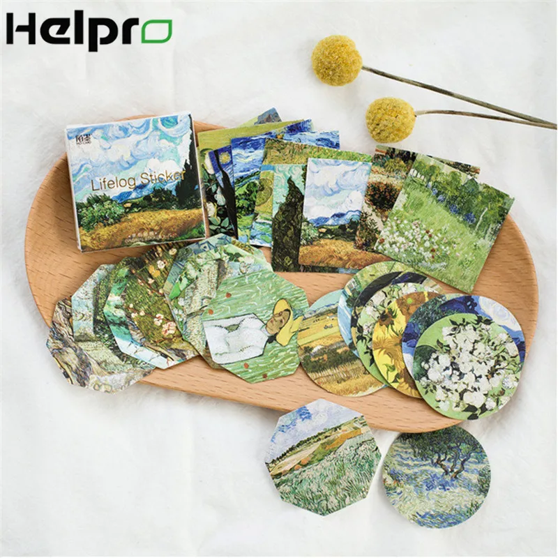 Helpro 45pcs Cartoon Van Gogh Series Stickers Wheat Field Oil Painting Diary Scrapbooking Adhesive Sticker DIY Decoration Supply
Helpro 45pcs Cartoon Van Gogh Series Stickers Wheat Field Oil Painting Diary Scrapbooking Adhesive Sticker DIY Decoration Supply