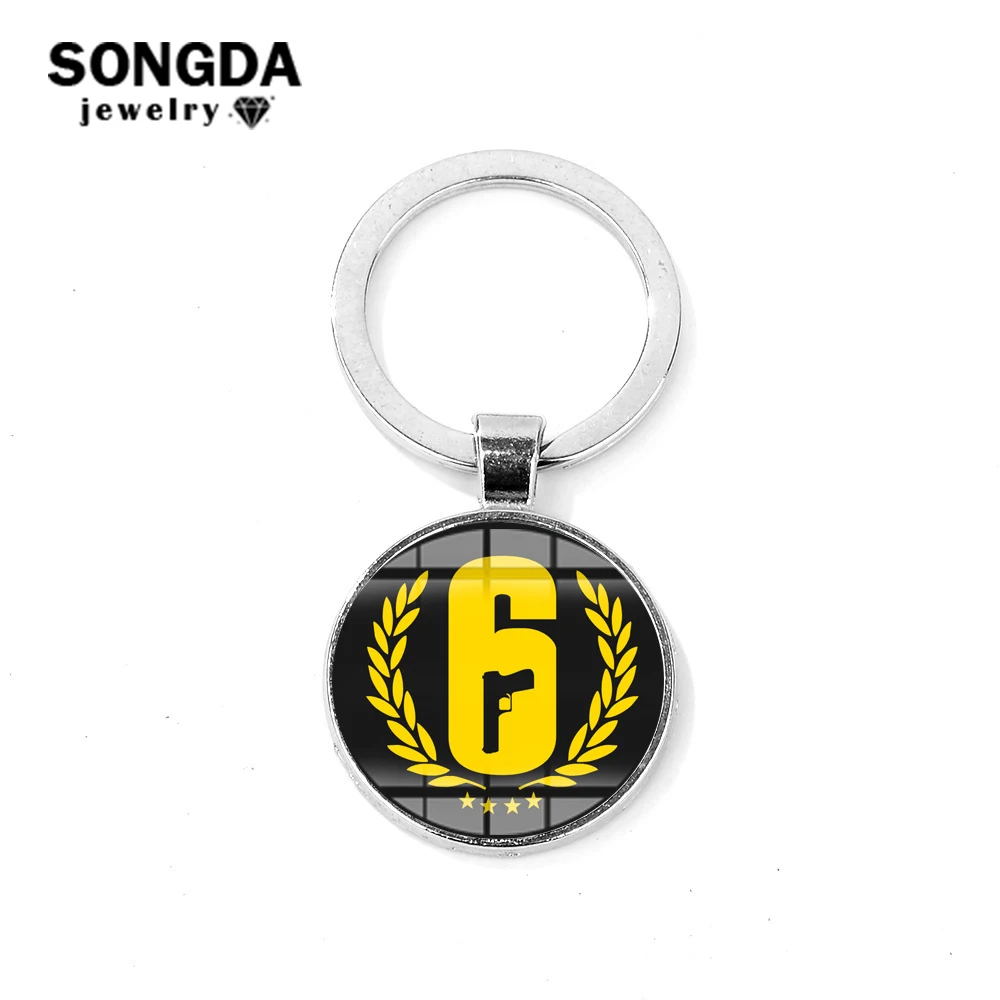 SONGDA 2019 New Arrival FPS Game Rainbow Six Siege Alloy Keychain Pistol Sign Cosplay Cartoon Print Glass Dome Key Chain Holder
SONGDA 2019 New Arrival FPS Game Rainbow Six Siege Alloy Keychain Pistol Sign Cosplay Cartoon Print Glass Dome Key Chain Holder