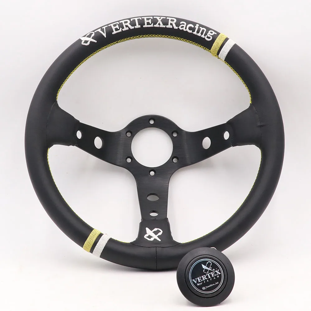 330mm Vertex Black Leather Deep Dish Modified Steering Wheel Car Racing Performance Tuning Sports Steering Wheel
330mm Vertex Black Leather Deep Dish Modified Steering Wheel Car Racing Performance Tuning Sports Steering Wheel