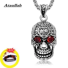 Ataullah ハロウィンジュエリースカルネックレスチタン鋼男(China)