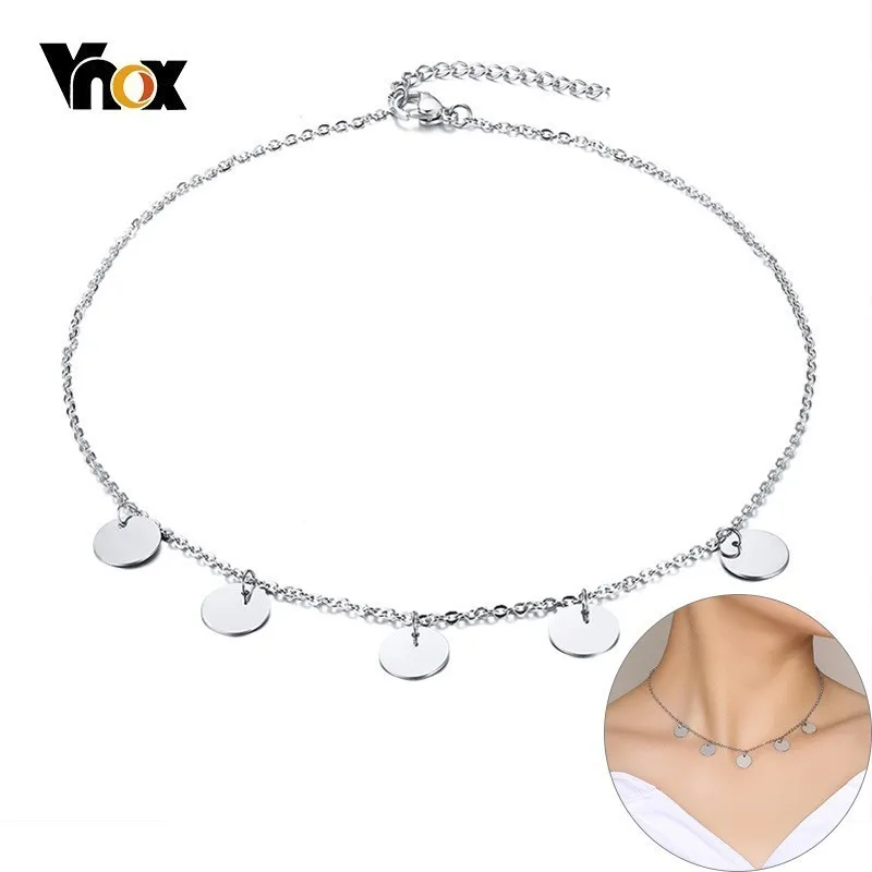 Vnox Chic Coins Necklaces for Women Stainless Steel Choker Temperament Female Party Wedding Jewelry Adjustable Length Collier
Vnox Chic Coins Necklaces for Women Stainless Steel Choker Temperament Female Party Wedding Jewelry Adjustable Length Collier