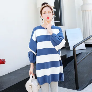 Maternity Women Hoodless O-neck Long Sleeve Tee Tops New Moms Loose Fit Striped Knitting Pullover Fashion Hoodies Sweaters
Maternity Women Hoodless O-neck Long Sleeve Tee Tops New Moms Loose Fit Striped Knitting Pullover Fashion Hoodies Sweaters