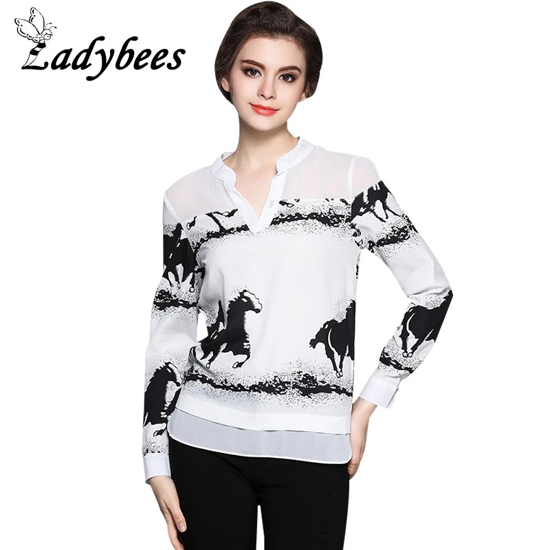 Willstage Women Chiffon Blouse Shirt Long Sleeve Horse Printed Patchwork Office Ladies Shirt Casual Top 2018 Spring high quality
Willstage Women Chiffon Blouse Shirt Long Sleeve Horse Printed Patchwork Office Ladies Shirt Casual Top 2018 Spring high quality
