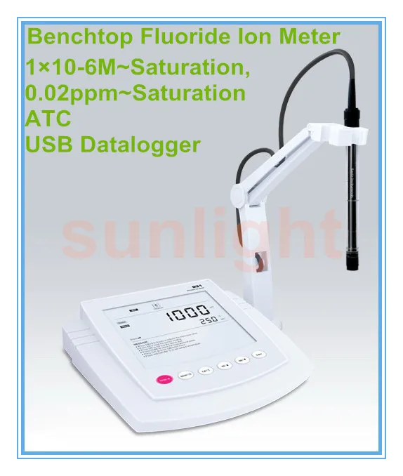Benchtop Fluoride Ion Meter with USB Datalogger 1*10-6M~Saturation, 0.02ppm~Saturation
Benchtop Fluoride Ion Meter with USB Datalogger 1*10-6M~Saturation, 0.02ppm~Saturation