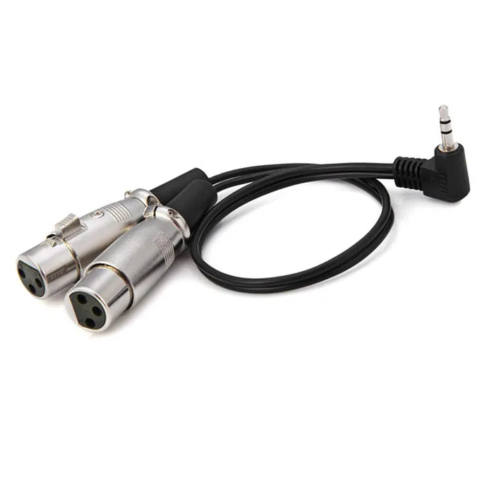 CY 20CM Microphone Dual XLR 3pin Female to Right Angled 90 Degree 3.5 mm TRS Splitter Cable
CY 20CM Microphone Dual XLR 3pin Female to Right Angled 90 Degree 3.5 mm TRS Splitter Cable