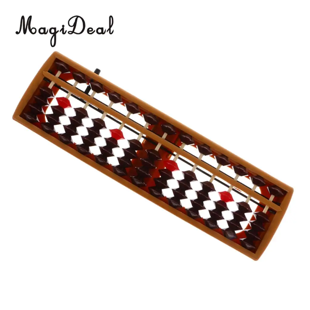 MagiDeal 13Rods Plastic Beads Abacus Soroban Calculating Tool Educational Math Toy for School Teacher Student Office Use 6Colors