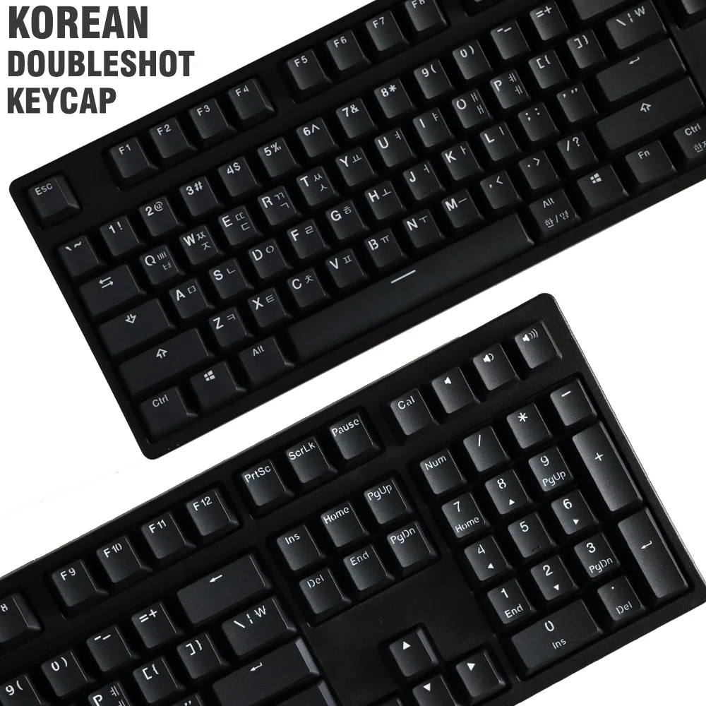 Double-shot Black keycap White word Thick PBT ANSI Korean layout 108 Keycaps OEM Profile For MX Switches Mechanical Keyboard
Double-shot Black keycap White word Thick PBT ANSI Korean layout 108 Keycaps OEM Profile For MX Switches Mechanical Keyboard