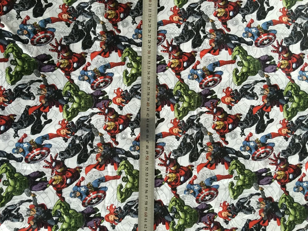 108*50cm Cartoon Superman Heroes iron Man Hulk US captain Cotton Fabric Diy Handmade
108*50cm Cartoon Superman Heroes iron Man Hulk US captain Cotton Fabric Diy Handmade