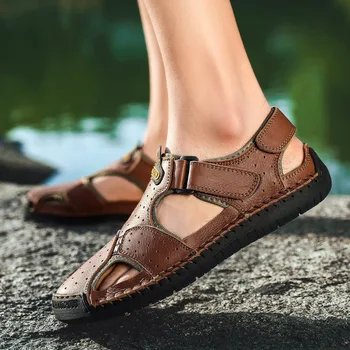 Genuine Leather Beach Sandals Men Shoes 2019 Summer Casual Men Sandals Non-slip Cow Leather Male Shoes KA1289
Genuine Leather Beach Sandals Men Shoes 2019 Summer Casual Men Sandals Non-slip Cow Leather Male Shoes KA1289