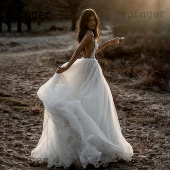 Ivory Sexy V Neck Flowers Backless Spaghetti Straps Wedding Dress Robe De Mariee Sofuge Boho Dubai Arabic Abiti Da Sposa
Ivory Sexy V Neck Flowers Backless Spaghetti Straps Wedding Dress Robe De Mariee Sofuge Boho Dubai Arabic Abiti Da Sposa