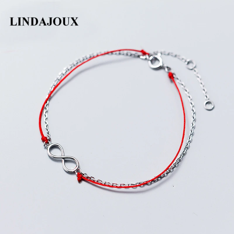 925 Sterling Silver Infinity With Red Thread Charm Bracelets For Women Silver 925 Jewelry Girl's Birthday Gift
925 Sterling Silver Infinity With Red Thread Charm Bracelets For Women Silver 925 Jewelry Girl's Birthday Gift