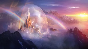 Divine Kingdom Fantasy Castle Rainbow sunrise mountain background High quality Computer print wall backdrops 
Divine Kingdom Fantasy Castle Rainbow sunrise mountain background High quality Computer print wall backdrops