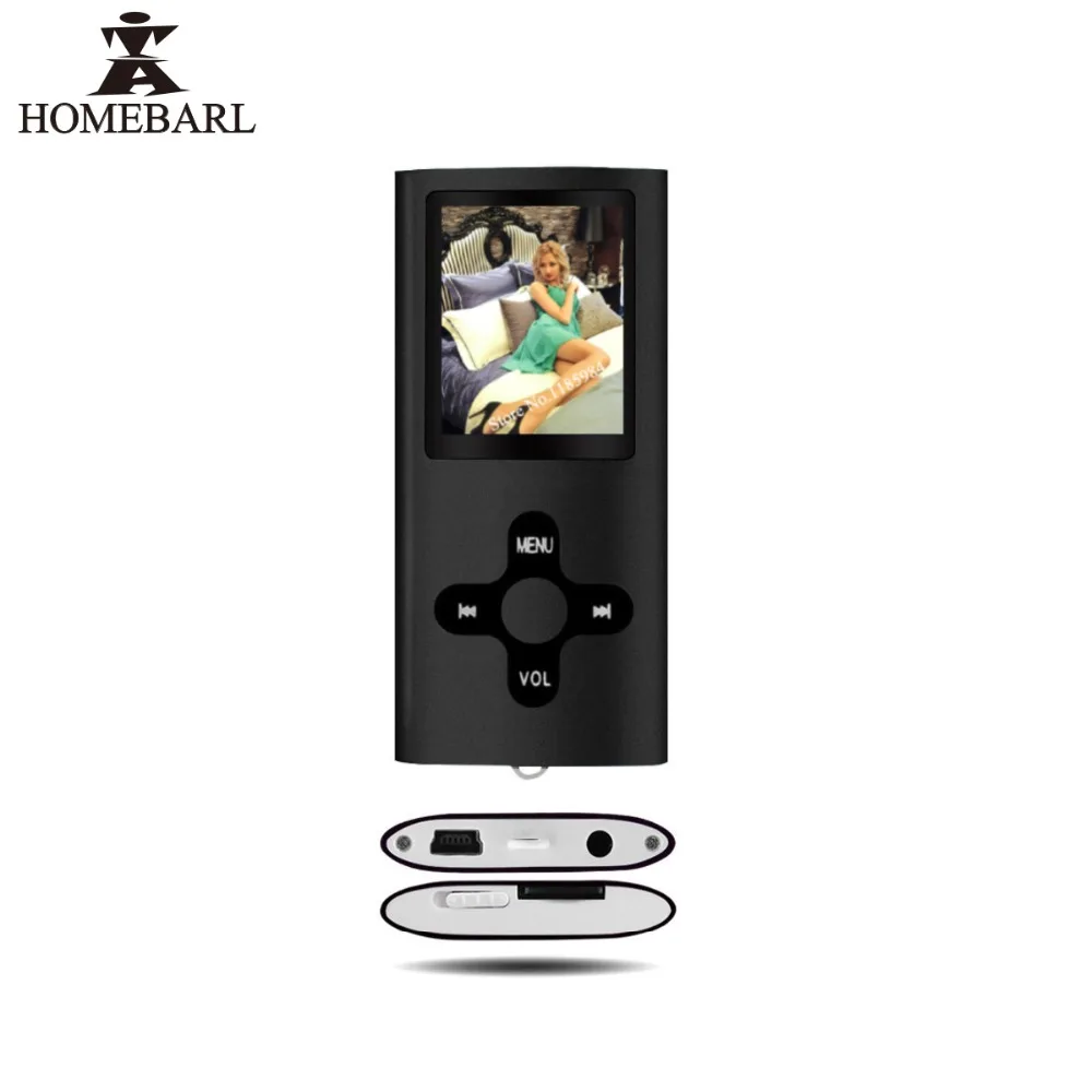 

HOMEBARL 4th Mini 1.8" LCD MP4 Player Video Movie Music Players Metal Support 4GB 8GB 16GB Micro SD Card PK 3th With FM Radio