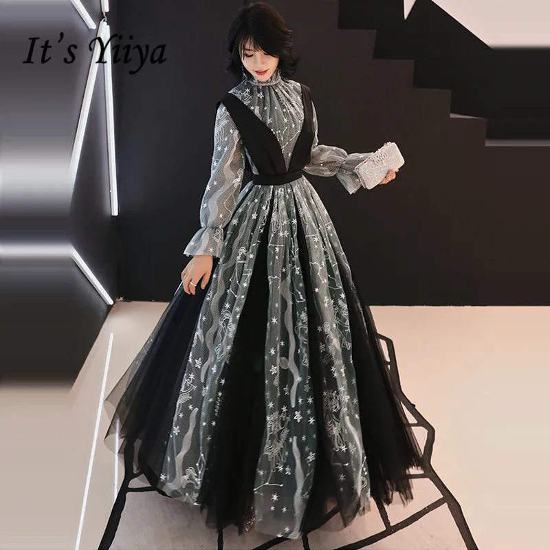 It's YiiYa Evening Dress 2019 Black Luxury Stars Embroidery Lace Fake Two Pieces Elegant Dinner Gowns LX1379 robe de soiree
It's YiiYa Evening Dress 2019 Black Luxury Stars Embroidery Lace Fake Two Pieces Elegant Dinner Gowns LX1379 robe de soiree
