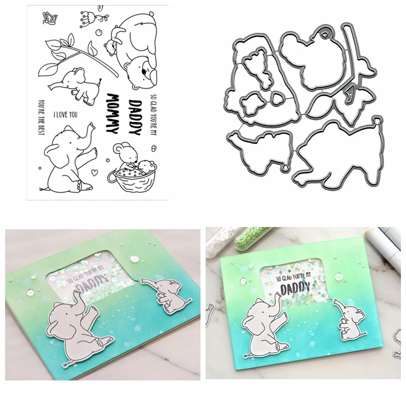 Cute Elephant Metal Cutting Dies Match Transparent Clear Silicone Stamp Set for Scrapbooking/Photo Album Decorative Clear Stamps
Cute Elephant Metal Cutting Dies Match Transparent Clear Silicone Stamp Set for Scrapbooking/Photo Album Decorative Clear Stamps