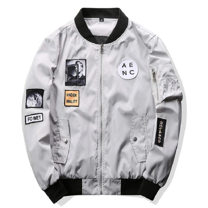 Fashion Men Bomber Jacket Hip Hop Patch Designs Slim Fit Pilot Bomber Jacket Coat Men Jackets 2018 NEW Plus Size 4XL 8826
Fashion Men Bomber Jacket Hip Hop Patch Designs Slim Fit Pilot Bomber Jacket Coat Men Jackets 2018 NEW Plus Size 4XL 8826