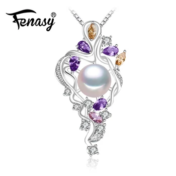 FENASY 925 sterling silver flower necklace,Fine jewelry statement necklace,Pearl pendant Yellow gem ,Purple gem Bohemia necklace
FENASY 925 sterling silver flower necklace,Fine jewelry statement necklace,Pearl pendant Yellow gem ,Purple gem Bohemia necklace