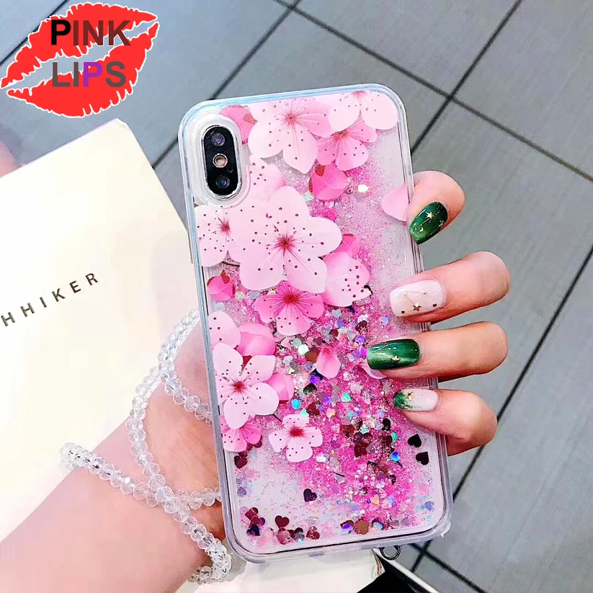 PINK LIPS Luxury Glitter Quicksand Peach blossom Case For iphone XR X XS Max 6 6S 7 8 Plus Flower Liquid Case With Crystal rope
PINK LIPS Luxury Glitter Quicksand Peach blossom Case For iphone XR X XS Max 6 6S 7 8 Plus Flower Liquid Case With Crystal rope