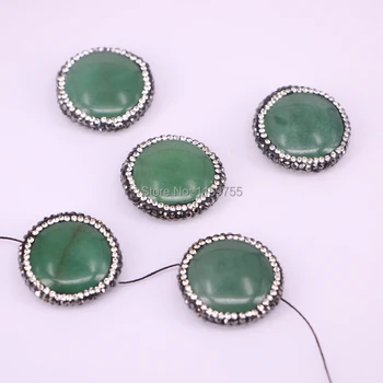 10PCS Nature green stone round spacer beads, pave rhinestone crystal gems connector beads jewelry findings
10PCS Nature green stone round spacer beads, pave rhinestone crystal gems connector beads jewelry findings