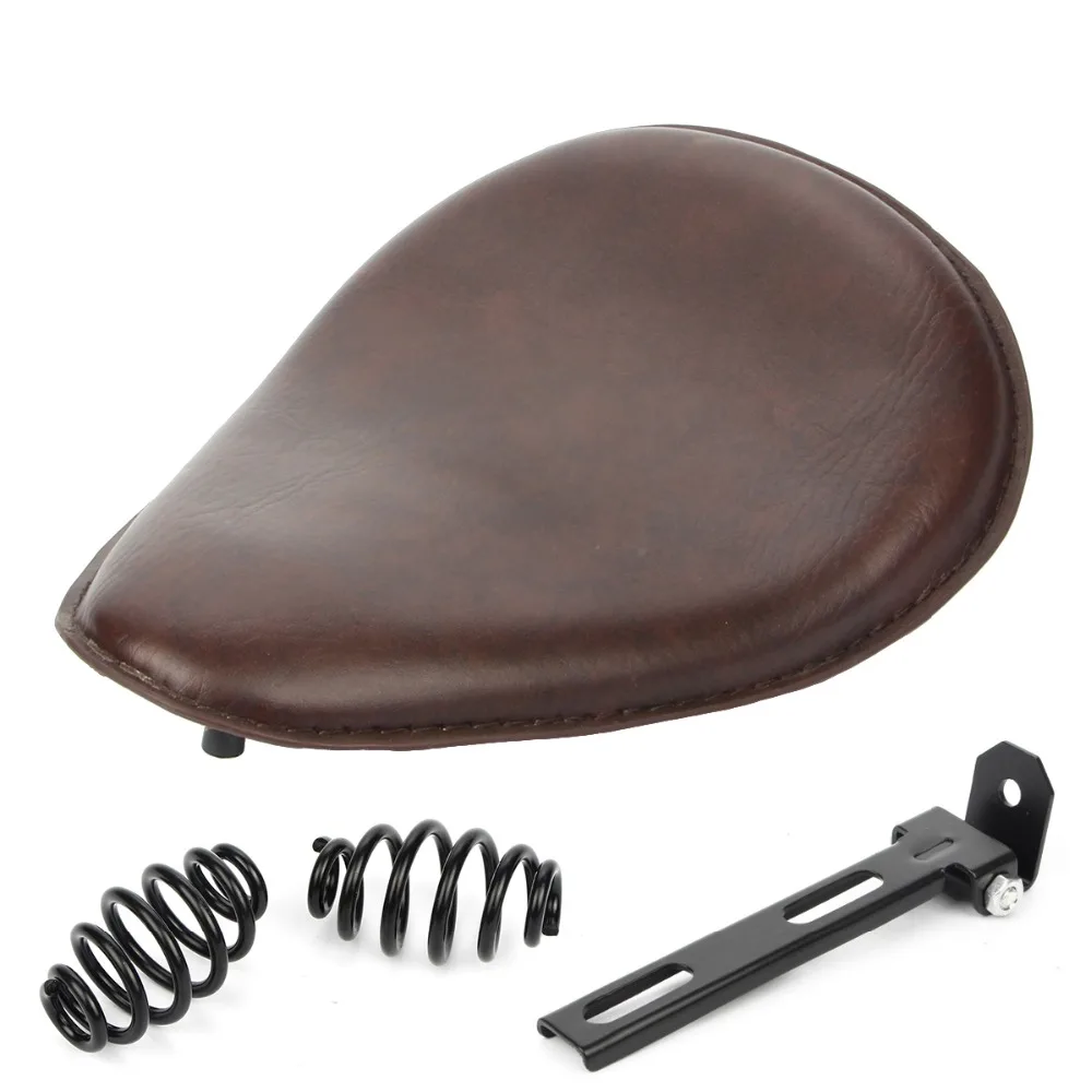 Custom 3" Leather Dark Brown Motorcycle Solo Seat with Black Spring Bracket for Harley Sportster Chopper Bobber Cafe Racer
Custom 3" Leather Dark Brown Motorcycle Solo Seat with Black Spring Bracket for Harley Sportster Chopper Bobber Cafe Racer