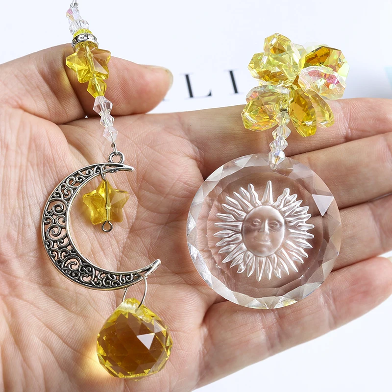 H&D Crystal Ball Star Sun Moon Attached Suncatcher Rainbow Maker Window Hanging Crystal Sun Catcher Ornament Home Wedding Decor
H&D Crystal Ball Star Sun Moon Attached Suncatcher Rainbow Maker Window Hanging Crystal Sun Catcher Ornament Home Wedding Decor
