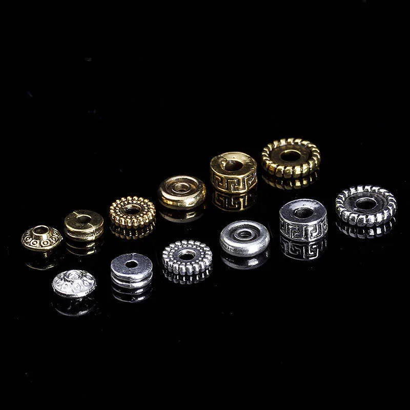 20pcs Tibetan Silver Gold Spacer Beads Flat Rondelle Beads For DIY Jewelry Making Handmade Beading Bracelet Retro Accessory
20pcs Tibetan Silver Gold Spacer Beads Flat Rondelle Beads For DIY Jewelry Making Handmade Beading Bracelet Retro Accessory