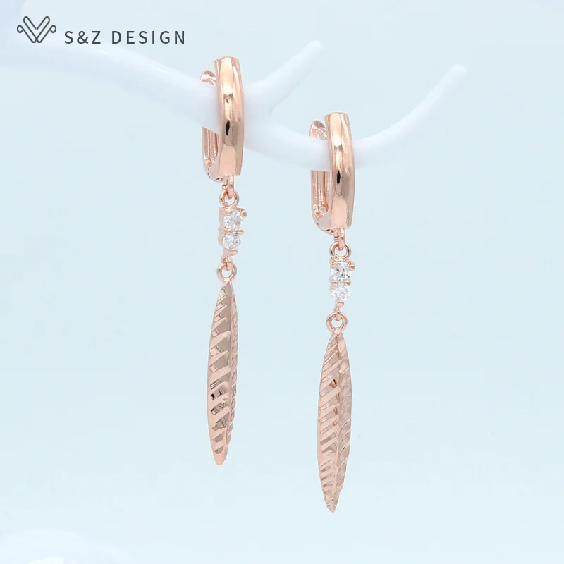 S&Z 585 Rose Gold Cubic Zirconia Thin Long Dangle Earrings For Women Girl Fine South Korea Temperament Wedding Party Gift
S&Z 585 Rose Gold Cubic Zirconia Thin Long Dangle Earrings For Women Girl Fine South Korea Temperament Wedding Party Gift