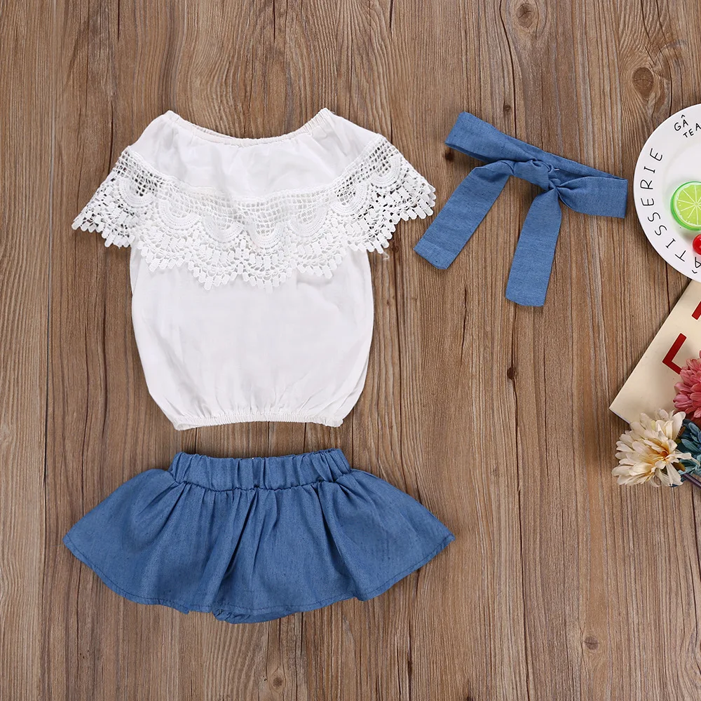 3pcs Summer Newborn Baby Girl Lace Tank Top Short Denim Skirt Headband Toddler Girl Clothes Suit Kids Clothes
3pcs Summer Newborn Baby Girl Lace Tank Top Short Denim Skirt Headband Toddler Girl Clothes Suit Kids Clothes