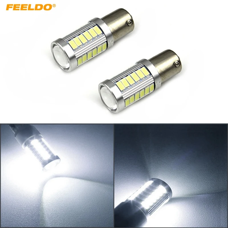 FEELDO 2Pcs White 1156 BA15S 5630 33SMD 850LM Car Turn Signal Brake Tail LED Light Lamp Bulb #FD-5286
FEELDO 2Pcs White 1156 BA15S 5630 33SMD 850LM Car Turn Signal Brake Tail LED Light Lamp Bulb #FD-5286