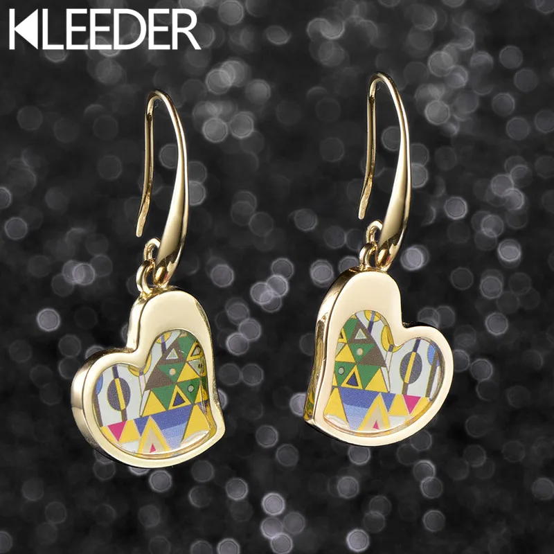 KLEEDER Bohemia Enamel Pendant Earrings Mixed Color Heart Shape Metal Drop Earring for Women Fashion Jewelry oorbellen brinco
KLEEDER Bohemia Enamel Pendant Earrings Mixed Color Heart Shape Metal Drop Earring for Women Fashion Jewelry oorbellen brinco