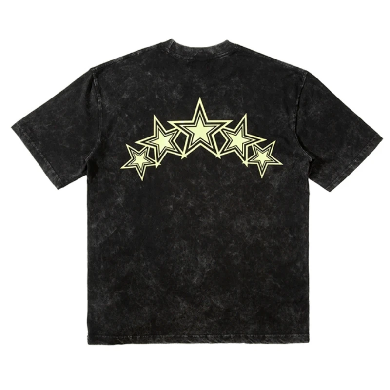 Vintage Black Star T-shirt Hip Hop Men Relaxed Fit Short Sleeve Cotton Tops Dropped Shoulders Kanye Streetwear
Vintage Black Star T-shirt Hip Hop Men Relaxed Fit Short Sleeve Cotton Tops Dropped Shoulders Kanye Streetwear