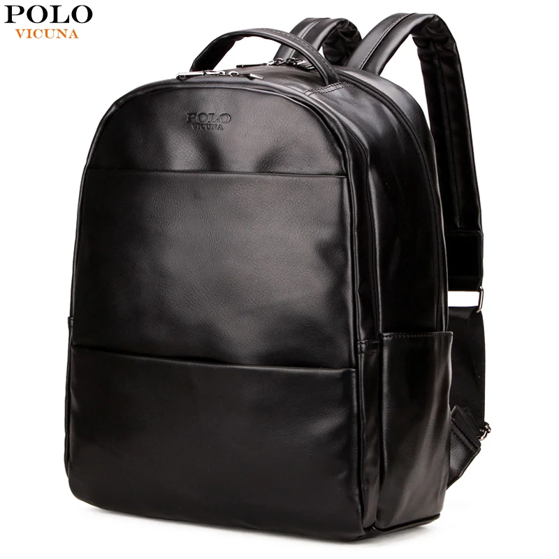 VICUNA POLO Men Leather Backpack Preppy Style Casual Simple Solid Black Travel Back Pack Waterproof Mens School Backpack For Boy 
VICUNA POLO Men Leather Backpack Preppy Style Casual Simple Solid Black Travel Back Pack Waterproof Mens School Backpack For Boy