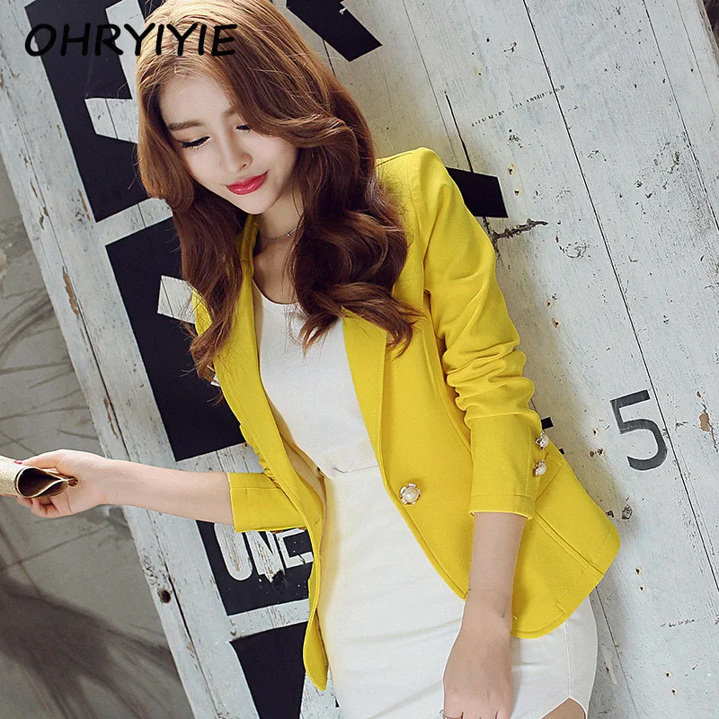 OHRYIYIE Green/Yellow Single Button Ladies Blazers Women 2019 Spring Autumn Women Suit Jackets Blazer Femme Office Tops Coats
OHRYIYIE Green/Yellow Single Button Ladies Blazers Women 2019 Spring Autumn Women Suit Jackets Blazer Femme Office Tops Coats