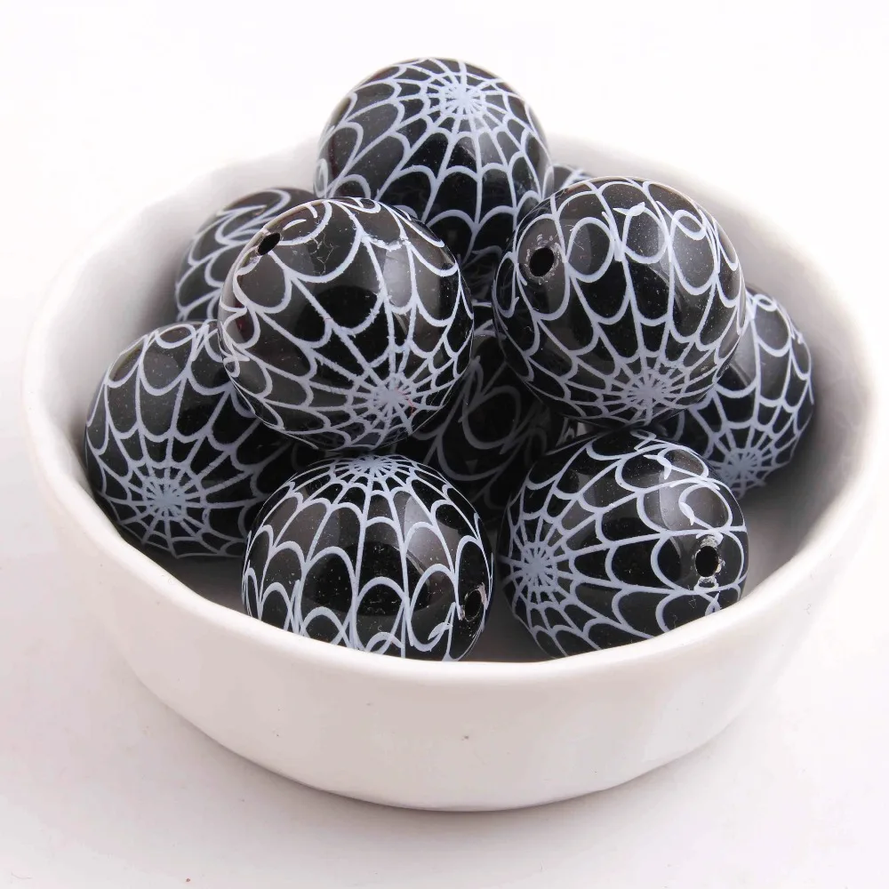 OYKZA New Fashion 20mm 100pcs Acrylic Black solid Beads Print Spider Web for Girls Necklace Jewelry
OYKZA New Fashion 20mm 100pcs Acrylic Black solid Beads Print Spider Web for Girls Necklace Jewelry